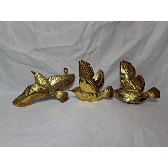 Vtg Hummingbird Set of 3 Home Interiors 3D Metal Wall Decor, MCM - Picture 1 of 7